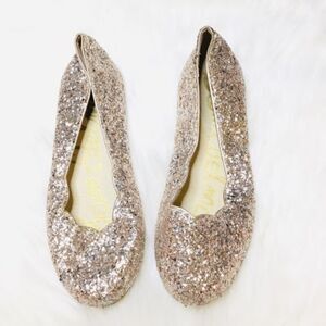 Sam Edelman Rosegold Glitter Scalloped Flats